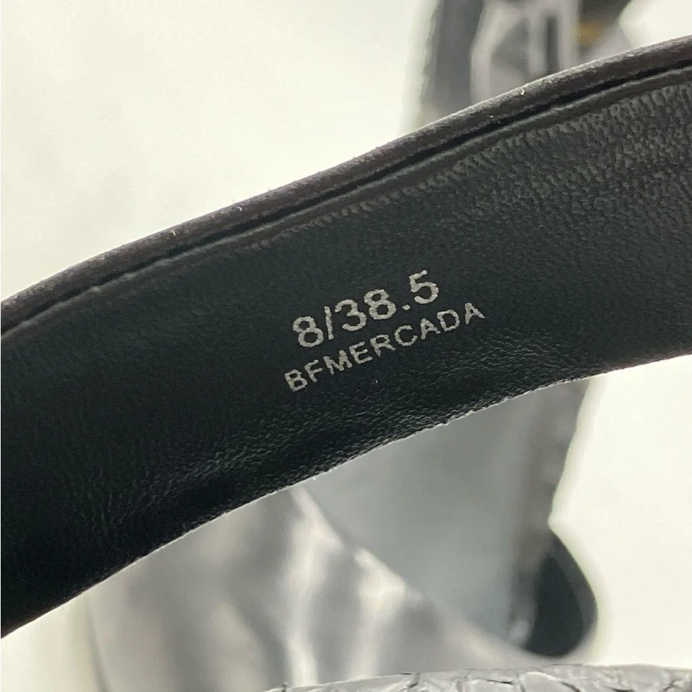 Brian Atwood Mercada Black Leather Ankle Strap Pump